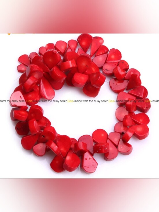 Jewelry - Red Coral Teardrop Beads